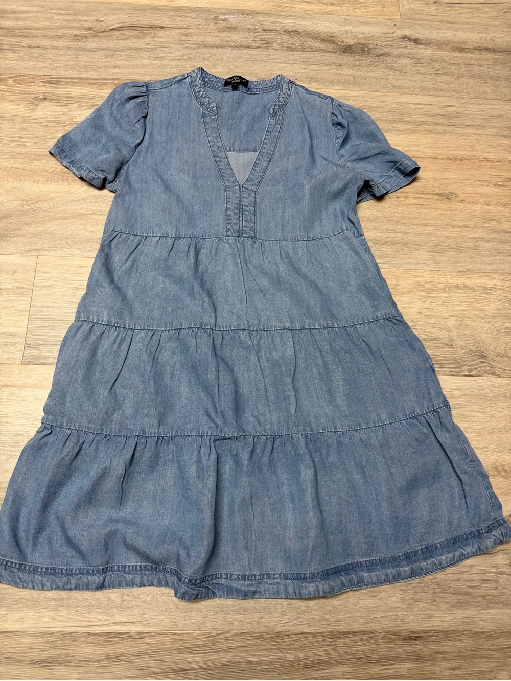 Velvet Heart Small Denim Look Light Blue Chambray Dress